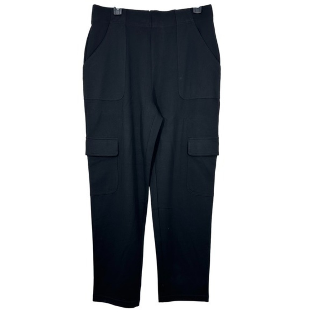 Max Studio Size Large Black Utility Pants Mid Rise Ankle Length Casual Comfort